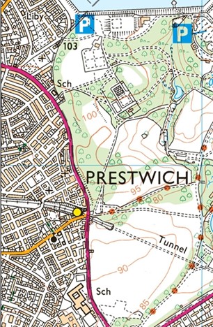Map showing location of bench